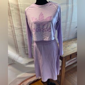 Adidas 2 piece crop and skirt set